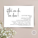 Convites Depois Que O Fazemos, Jantamos, Janto De Elopement<br><div class="desc">O moderno Black Script temático,  cartão de convite para elopementos de casamento (Depois que o fizermos,  jantaremos). É perfeito para sua recepção de elopemento de casamento/festa de celebração de posto. Adicione seus detalhes em caracteres pretos / letras correspondentes.</div>