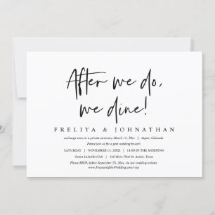 Convites Depois que o fizermos, jantamos, Casamento Elopeme