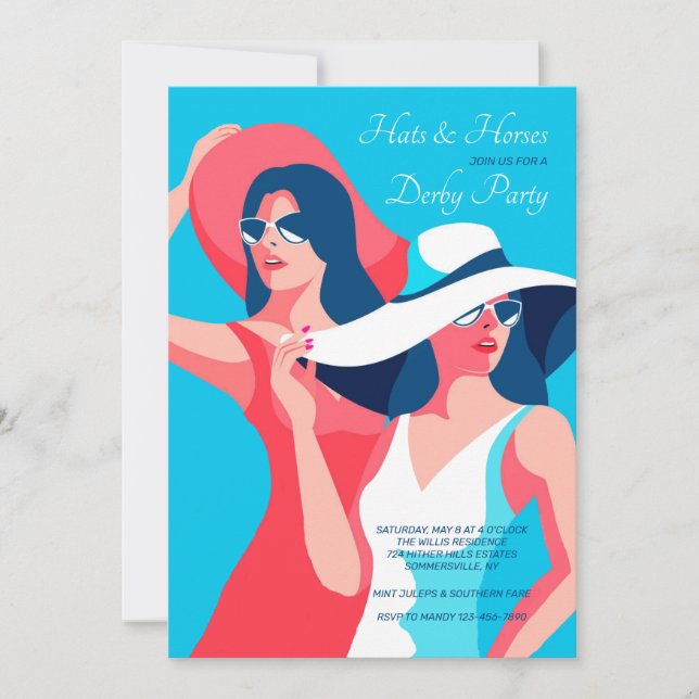 Convites Derby de Chapéus e Cavalos (Frente)