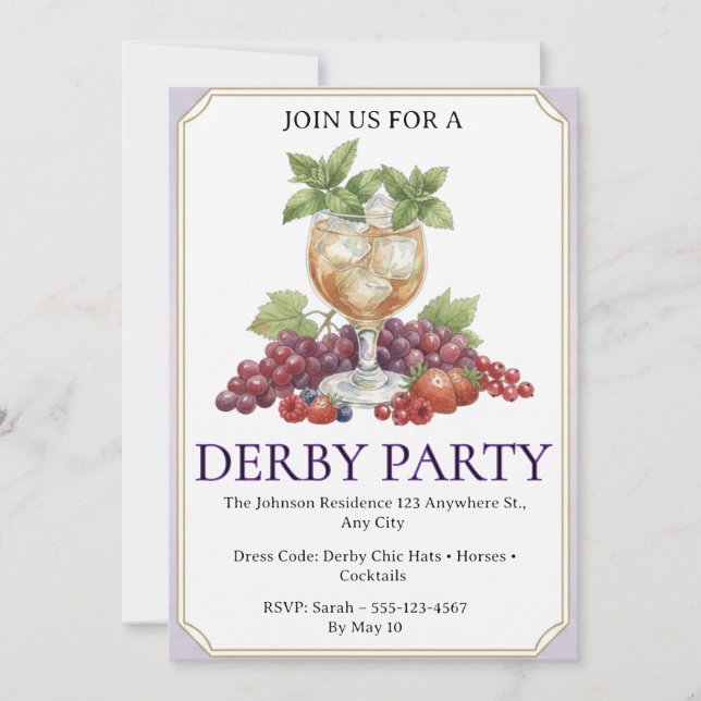Convites Derby Horse Icon for Invitations (Frente)