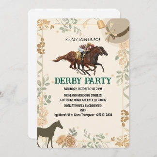 Convites Derby Invitation Elegant Race