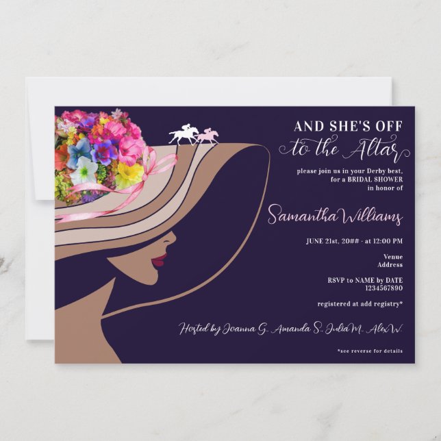 Convites Derby Off To Altar Horse Racing Chá de panela (Frente)