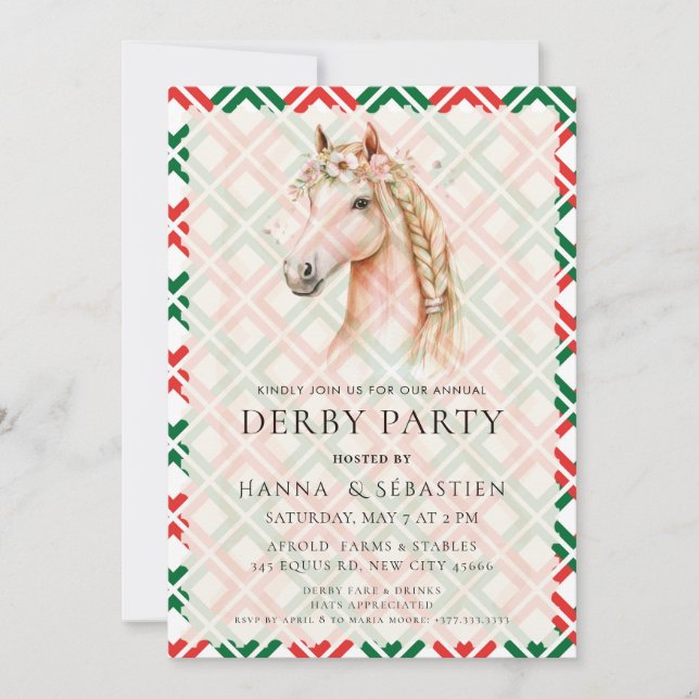 Convites Derby Party Equestrian (Frente)