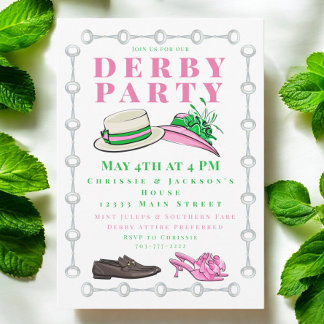 Convites Derby Party Hat Calçado Fashion Preppy