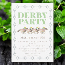 Convites Derby Party Horses Racing Watercolor