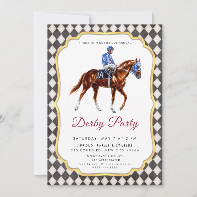 Convites Derby Party Invitation (Frente)