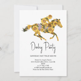 Convites  Derby Party Invitation – Floral Horse Head with S