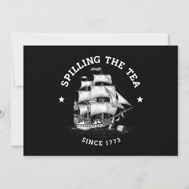 Convites Derramamento Do Chá Desde 1773 Engraçado 4 De Julh (Frente)