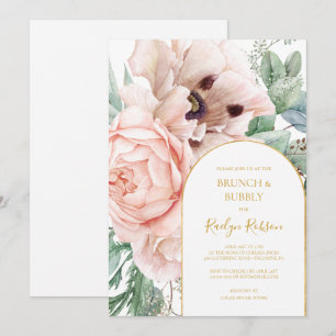 Convites Desabrochar Floral Jardim Elegante Brunch e Espu