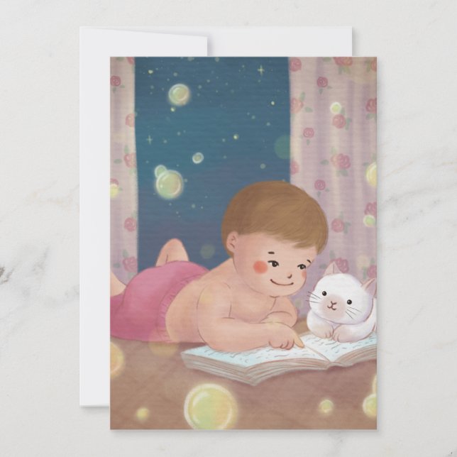 Convites Desaparecidos: Ilustração de Menino e Gato (Frente)