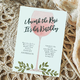 Convites Desarrolhe o Vinho Rosé no Chão de Água Aquarela F