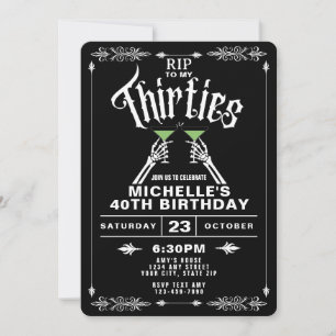 Convites DESCANSA EM PAZ Meus 30 Anos Camiseta Gótica da Te