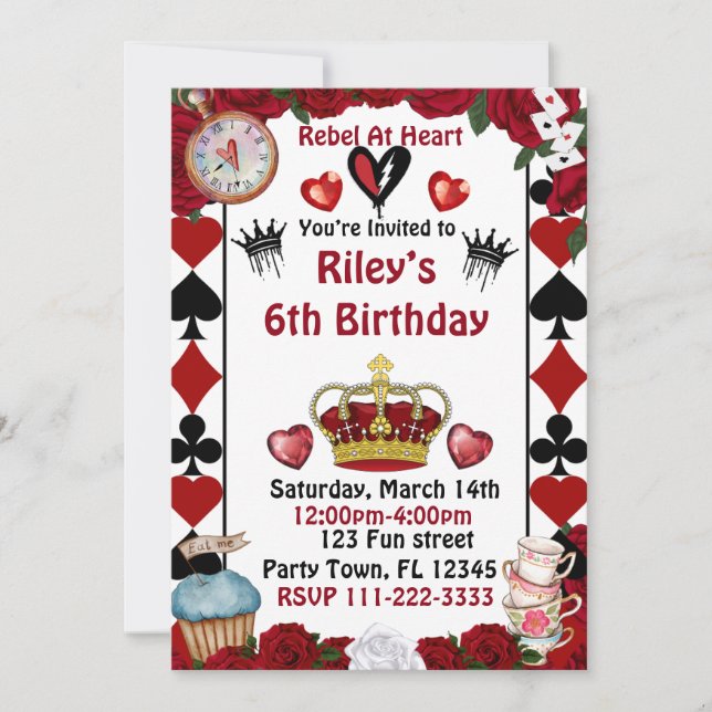 Convites Descendants rise of red custom birthday invitation (Frente)