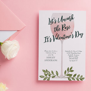 Convites Descortiça a festa do Dia de os namorados de vinho