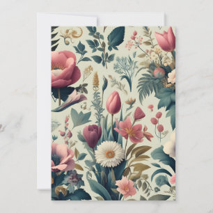 Convites Descubra o Padrão Botânico Floral de Primavera Inc