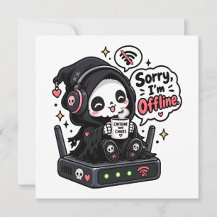 Convites Desculpe, estou offline humor de jogador introvert