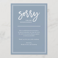 Desculpe o Inconveniente | Cancelamento ou Adiamen