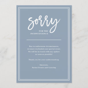 Convites Desculpe o Inconveniente   Cancelamento ou Adiamen