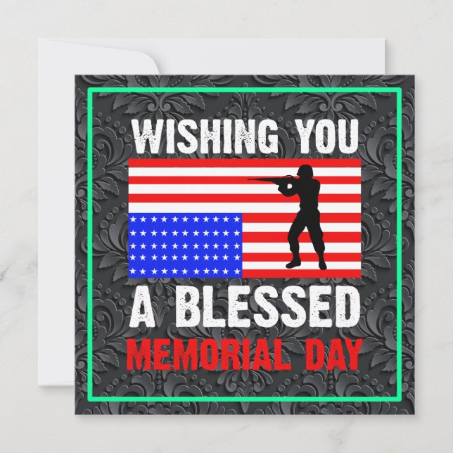 Convites Desejando a Você um Memorial Day Abençoado (Frente)