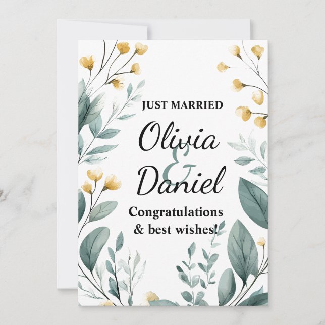 Convites Desejando a vocês uma vida inteira de Amor e Felic (Frente)