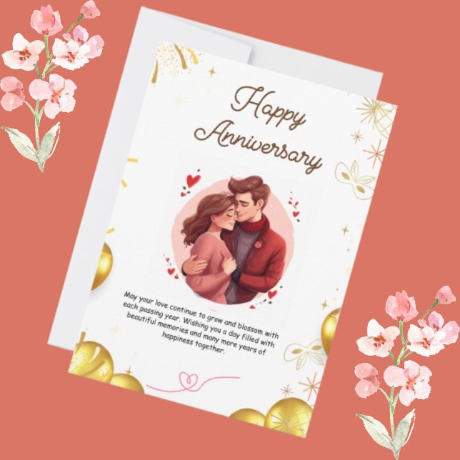 Convites Desejando um dia com belo aniversário de casamento (Wedding Anniversary Cards)