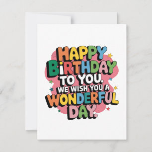 Convites Desejos Coloridos de Aniversário