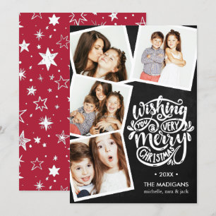 Convites Desejos com Mão Colagem de Fotos de Natal
