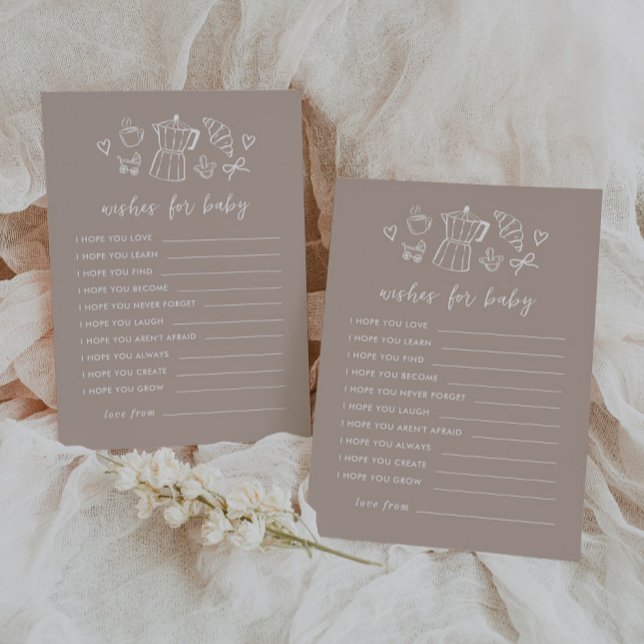 Convites Desejos de Café para Jogo de Cartas de Bebê (Zazzle Coffee Wishes for Baby Card Game)