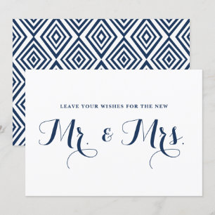 Convites Desejos de Caligrafia Moderna Marinha para Placa d