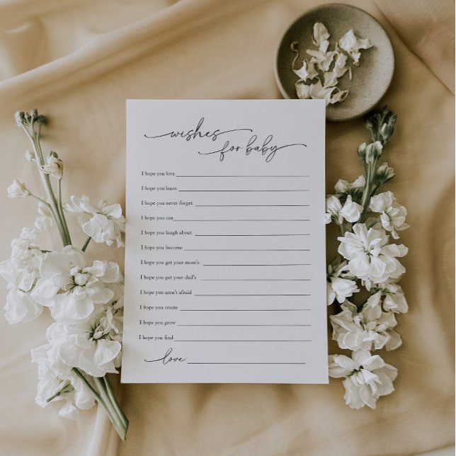 Convites Desejos Mínimos Modernos Do Chá de fraldas Para A  (Criador carregado)