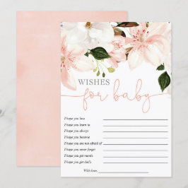 Convites Desejos para chá de fraldas infantil floral