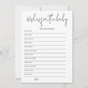 Convites Desejos para o bebê - Jogo do Chá de fraldas