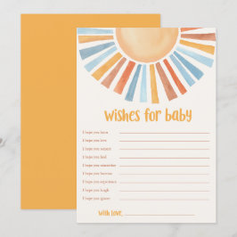 Convites Desejos para o chá de fraldas solar do bebê Sunshi