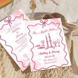 Convites Desenhado à Mão Na Noite Antes do Jantar de Rehear