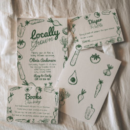 Convites Desenhado localmente Chá de fraldas de mercado do 