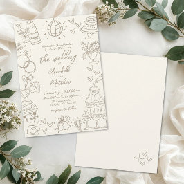 Convites Desenho à Mão Caprichoso Casamento Vintage
