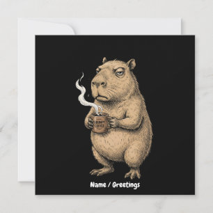 Convites Desenho a Tinta do Capivara Mal-Humorado Café Vint