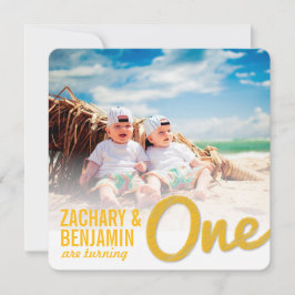 Convites Desenho Amarelo Grande Festa de Um primeiro aniver