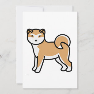 Convites desenho animado de shiba inu