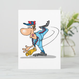 Convites Desenho Animado Divertido de um Arremessador de Be