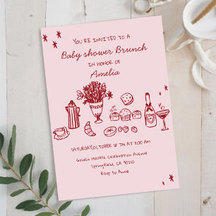 Convites Desenho caprichoso Churrasco de bebê Festa de bebê