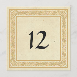 Convites Desenho Celta com Número de Mesa de Casamento Clad