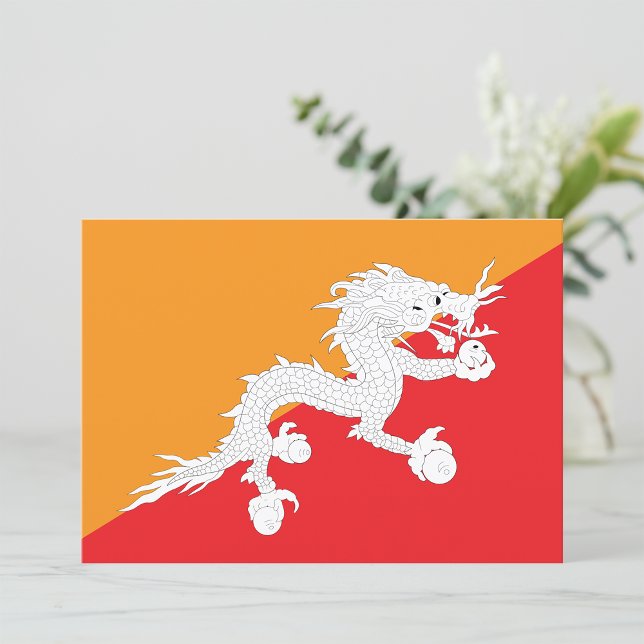 Convites Desenho da Bandeira do Butão com Dragão Branco (Criador carregado)