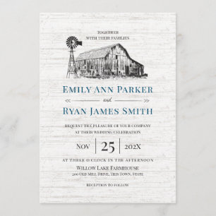 Convites Desenho da Barn Country