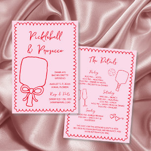 Convites Desenho da Mão de Bachelorette de Pickleball e Pro