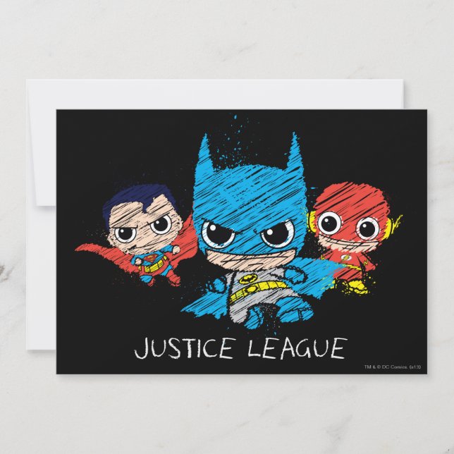 Convites Desenho da Mini Justice League (Frente)