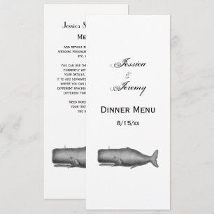 Convites Desenho de baleia do século XIX