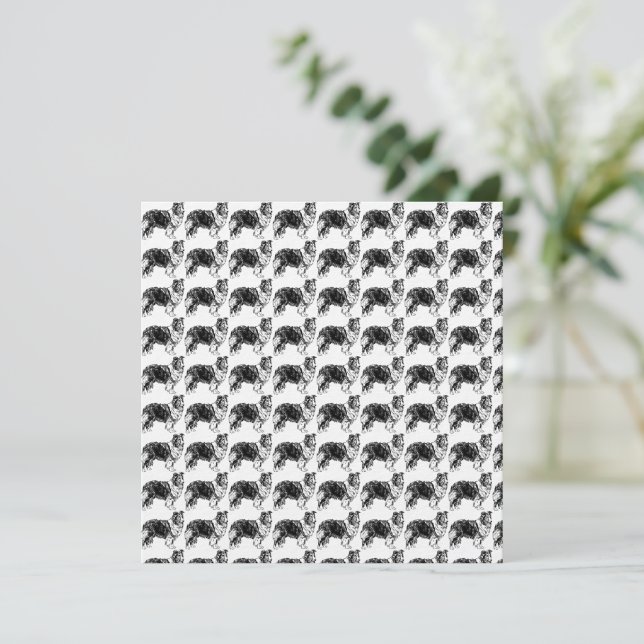 Convites Desenho de Cão de Pastoreio de Shetland (Em pé/Frente)