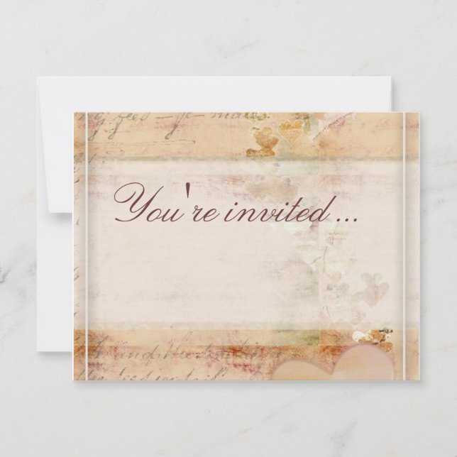 Convites Desenho de casamento antigo vintage (Frente)