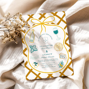 Convites Desenho de Casamento de Comida de alcatrão italian